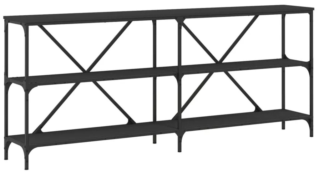 Τραπέζι Κονσόλα Μαύρο 180 x 30 x 75 εκ. Επεξεργ. Ξύλο/Σίδηρος - Μαύρο