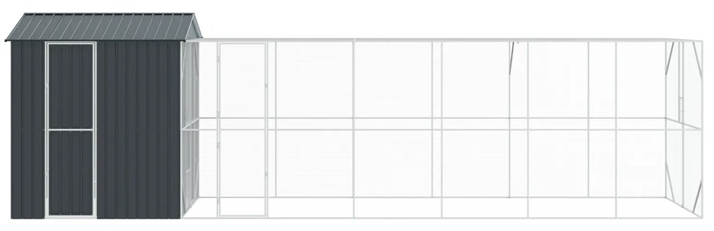 vidaXL Aviary για Πουλιά με Προέκταση Ανθρακί 210x817x247 εκ Ατσάλι