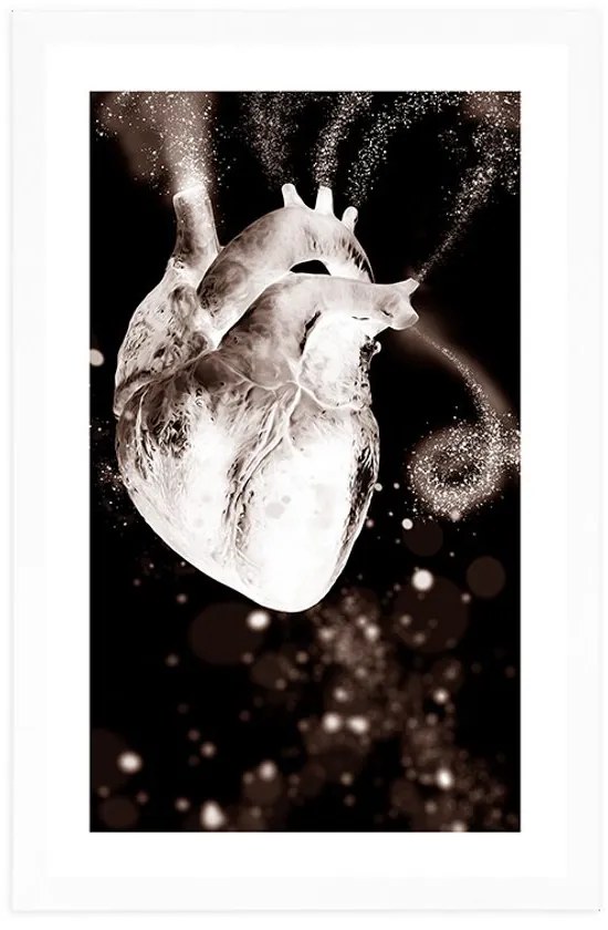 Αφίσα με παρπαστού Καρδιές σε ενδιαφέρον σχέδιο - 30x45 silver