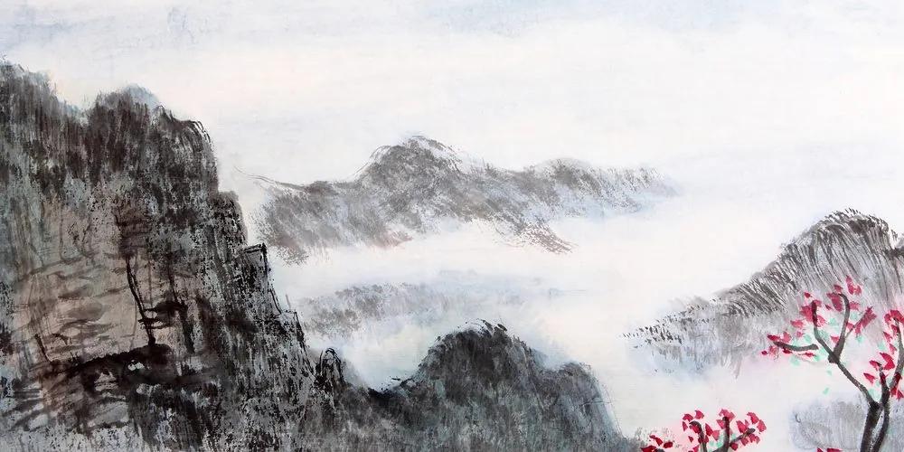 Εικόνα κινέζικο τοπίο στην ομίχλη - 100x50