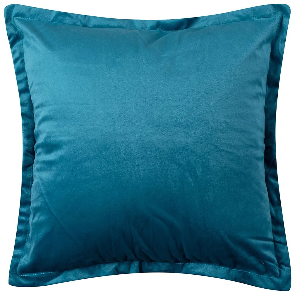 Βελουτέ Διακοσμητική Μαξιλαροθήκη (45x45) Silk Fashion A804 Πετρόλ