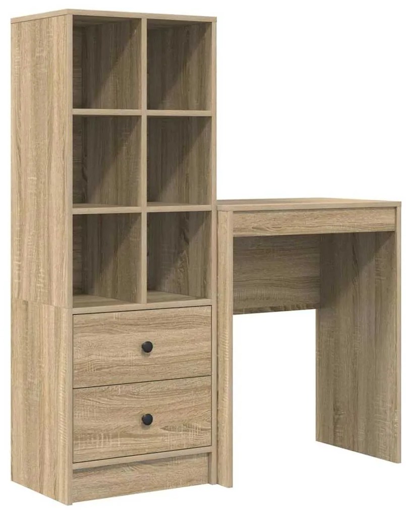 vidaXL Γραφείο με αποθηκευτικό χώρο με συρτάρι 2 pcs Δρύς Sonoma