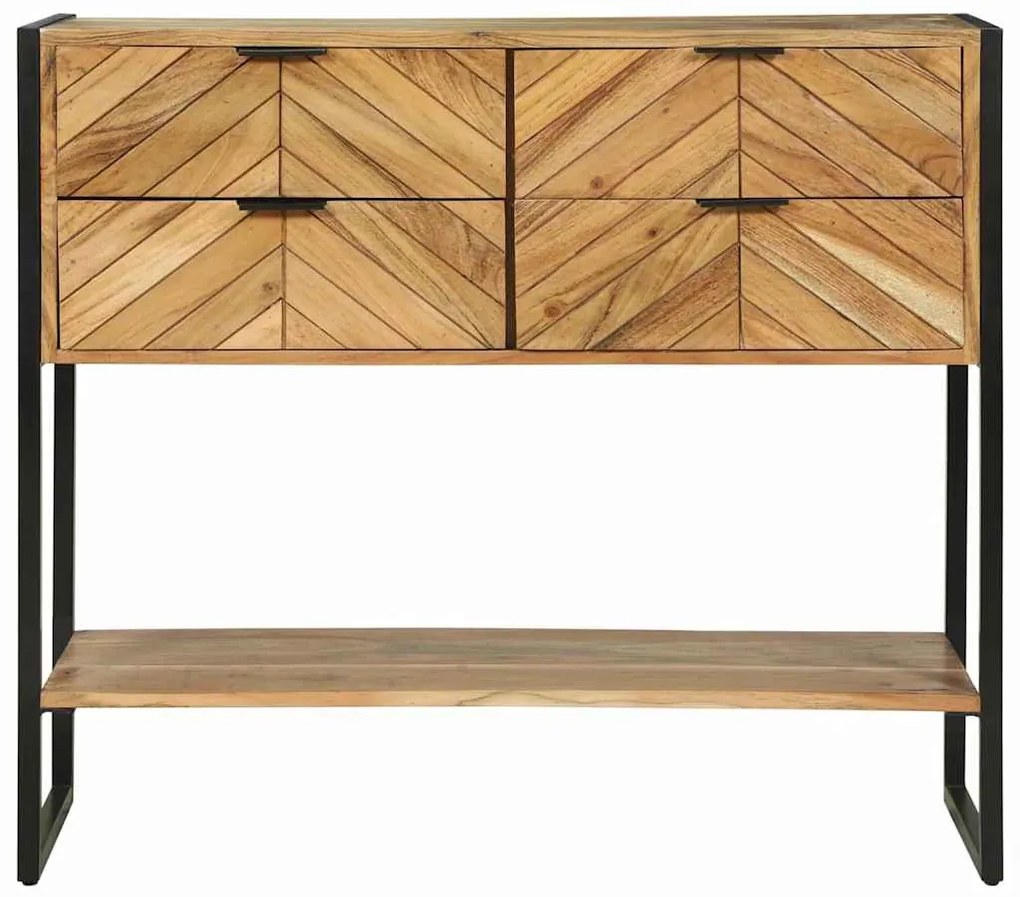 vidaXL Τραπέζι κονσόλας με ράφι Καφέ 90 x 35 x 80 εκ Μασίφ ξύλο μάνγκο
