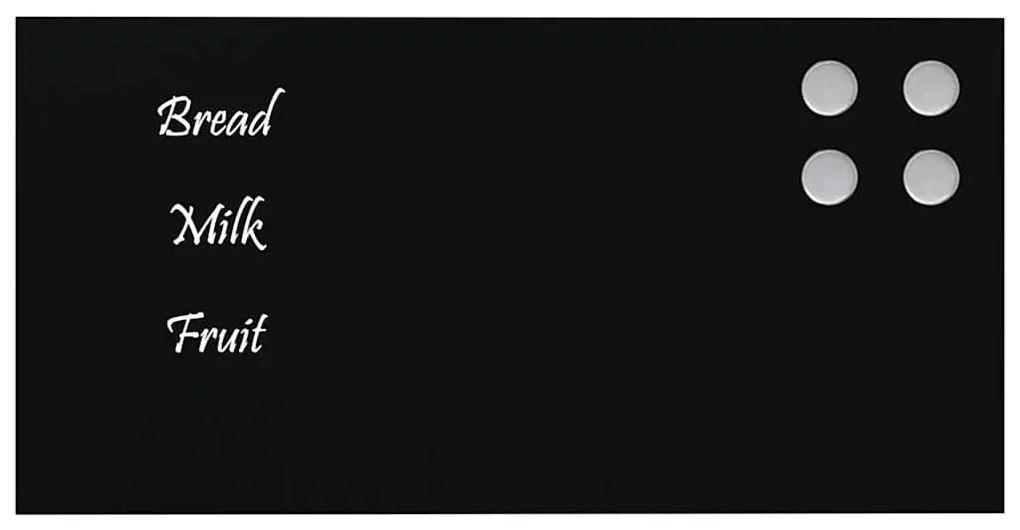 vidaXL Πίνακας Επιτοίχιος Μαγνητικός Μαύρος 40 x 20 εκ. Ψημένο Γυαλί