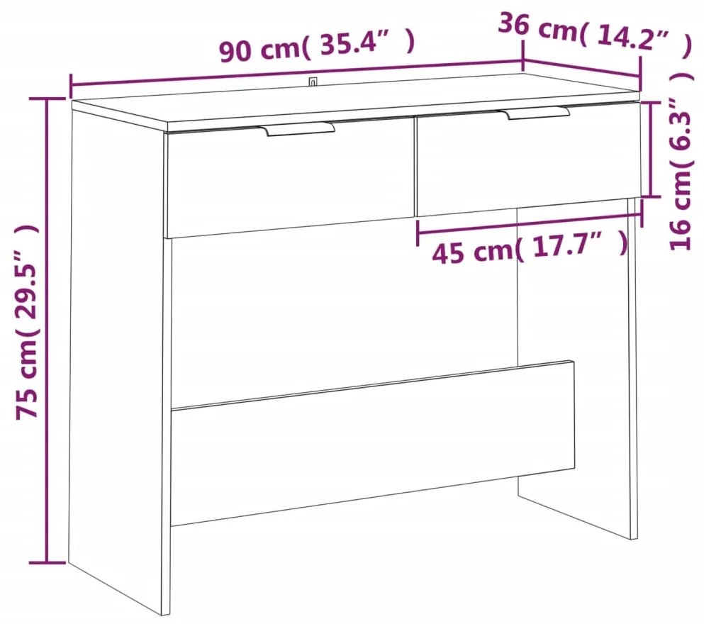 ΤΡΑΠΕΖΙ ΚΟΝΣΟΛΑ ΓΚΡΙ SONOMA 90X36X75 ΕΚ. ΕΠΕΞΕΡΓΑΣΜΕΝΟ ΞΥΛΟ 817073