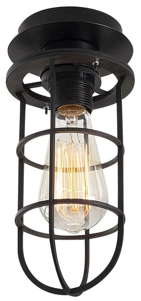 Φωτιστικό Οροφής - Πλαφονιέρα Kimil 525NOR1495 Φ12x25cm 1xE27 40W Black Opviq