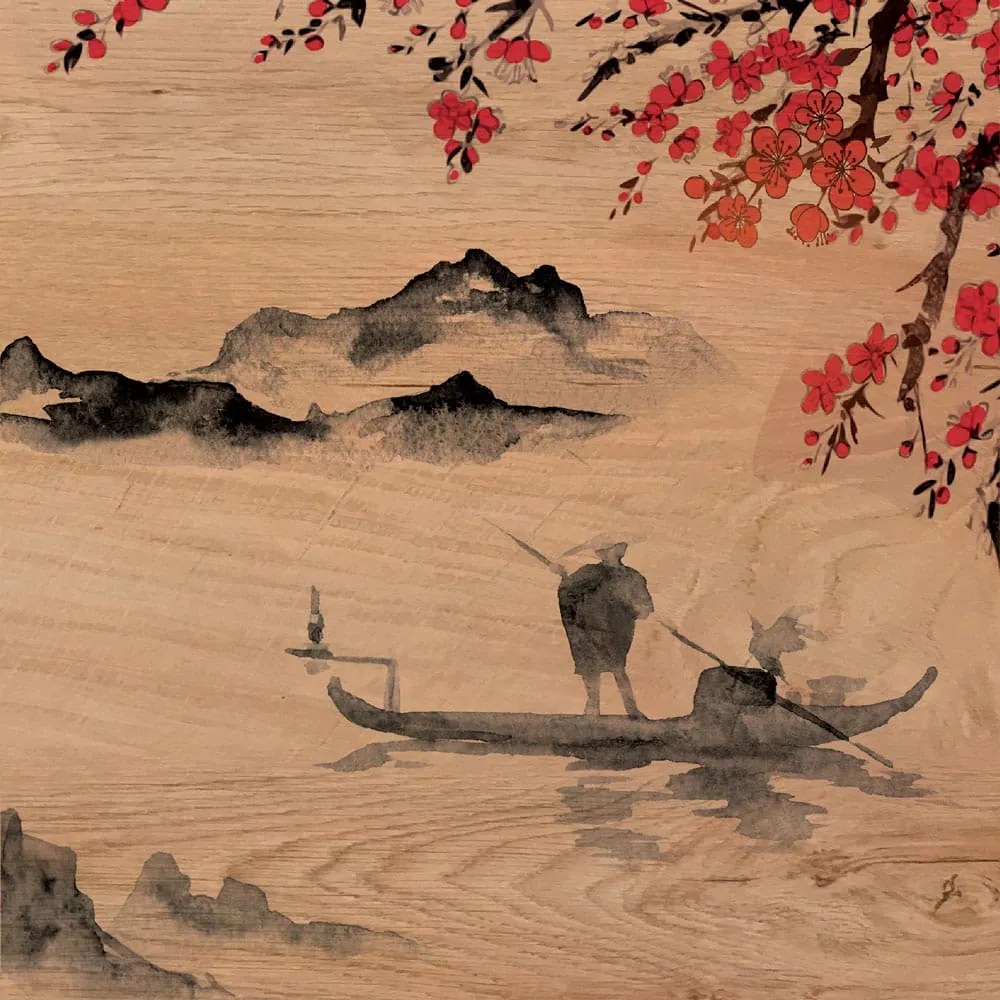 Japanese Landscape πίνακας διακόσμησης 29 x 29 x 0,60 εκ  (21368) - MDF - 21368