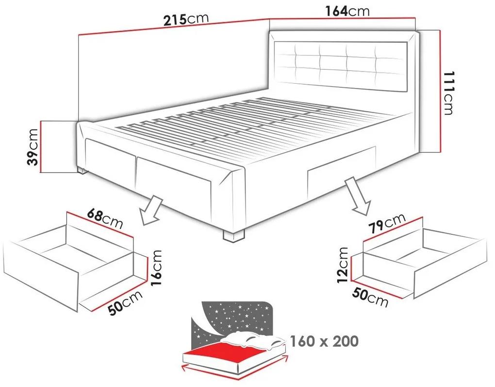 Κρεβάτι Houston 309, Διπλό, Ανοιχτό καφέ, 160x200, Ταπισερί, Τάβλες για Κρεβάτι, 164x215x111cm, 109 kg | Epipla1.gr