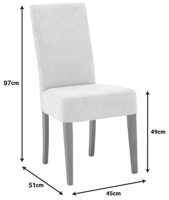 Καρέκλα Τραπεζαρίας Latina Μπέζ - Καρυδί 45x51x97 εκ. 2αδα 45x51x97 εκ.