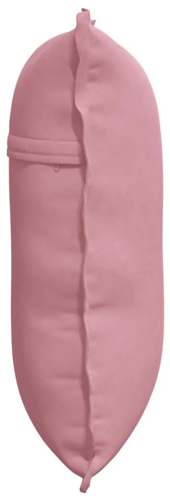 vidaXL Μαξιλάρι Πλάτης Ροζ 60 x 50 cm Υφασμάτινο Κορντουρά