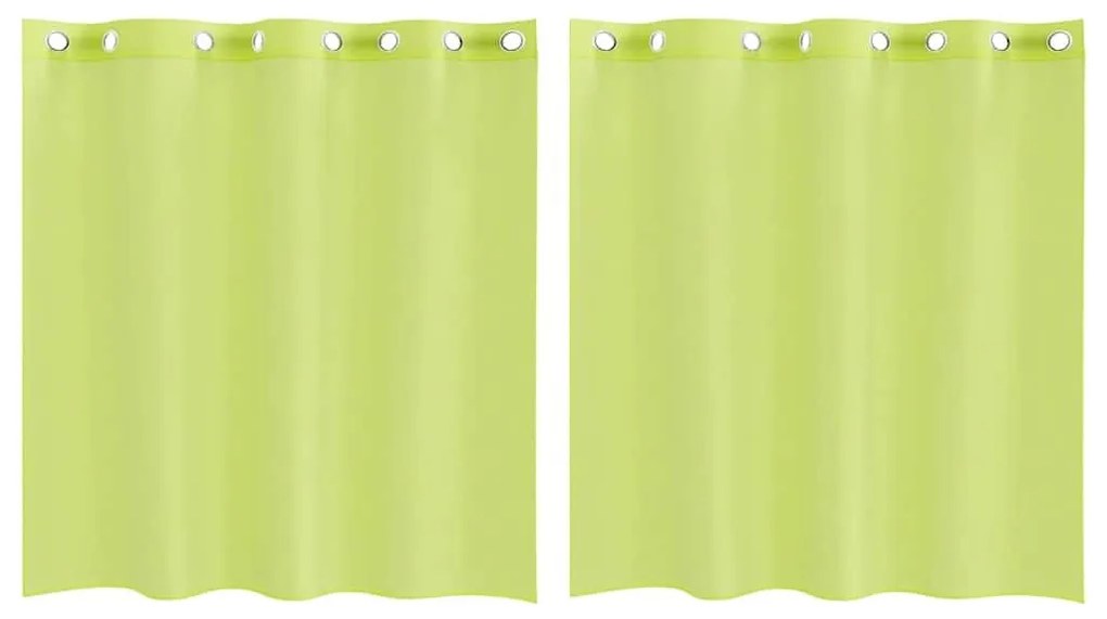 Κουρτίνες Voile με ροδέλες 2 τεμάχια Apple Green 140x140 cm - Πράσινο