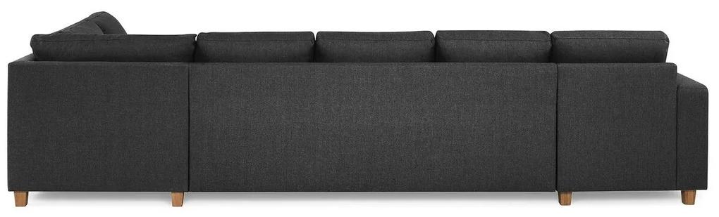 Γωνιακός Καναπές Scandinavian Choice C161, Δρυς, Σκούρο γκρι, 344x199x80cm, Πόδια: Ξύλο | Epipla1.gr