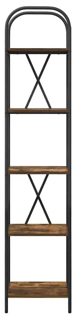 vidaXL Ράφι Βιβλίων Καπνιστή δρυς 40 x 30 x 183 εκ Επεξεργασμένο ξύλο