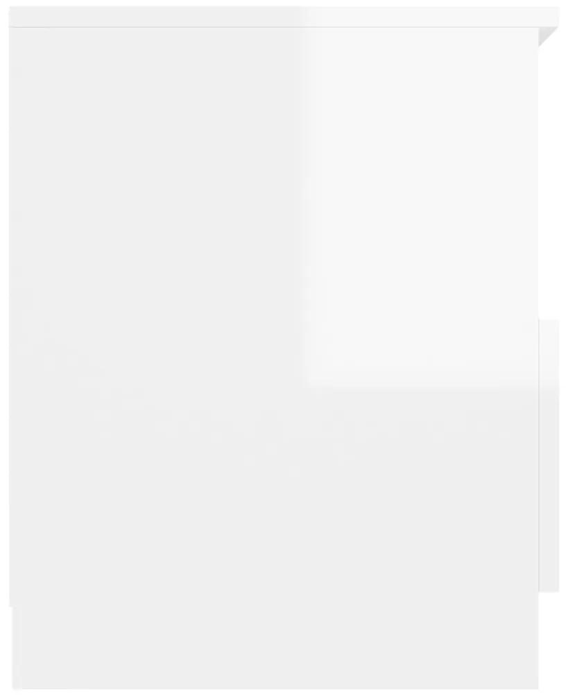 vidaXL Κομοδίνο Γυαλιστερό Λευκό 40 x 40 x 50 εκ. από Μοριοσανίδα