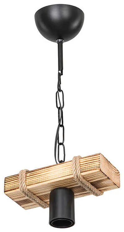 Φωτιστικό οροφής PWL-1027 pakoworld Ε27 φυσικό-μαύρο 20x10x43εκ