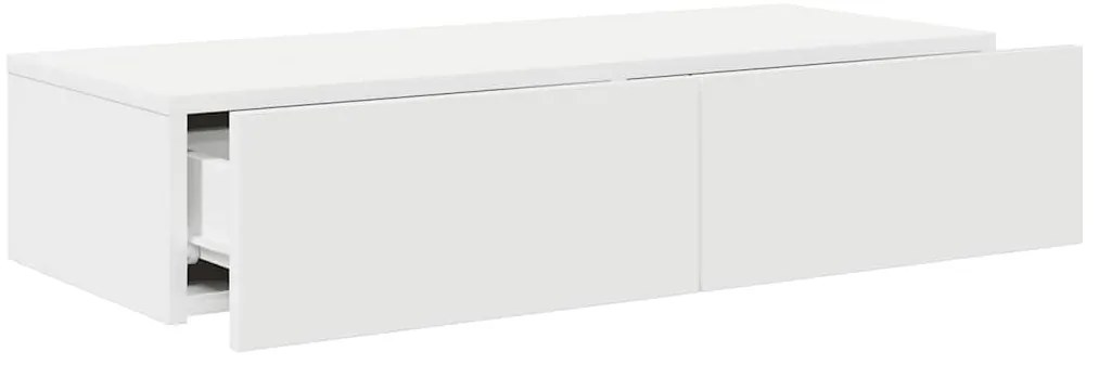 vidaXL Ράφι τοίχου με συρτάρια Λευκό 80x33x17 cm Κατασκευασμένο ξύλο