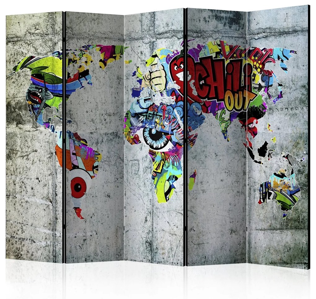 Διαχωριστικό με 5 τμήματα - Graffiti World [Room Dividers] 225x172