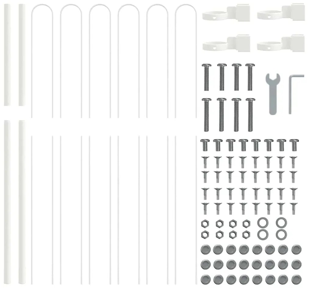 vidaXL Φράχτης Κήπου Λευκό 10.2 x 1.5 μ Ατσάλι με Επικάλυψη Πούδρας