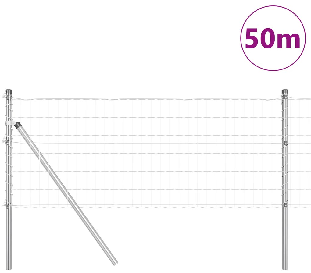 vidaXL Euro Fence με 13 Στηρίγματα 0.4x50 μ Γαλβανισμένο Ατσάλι