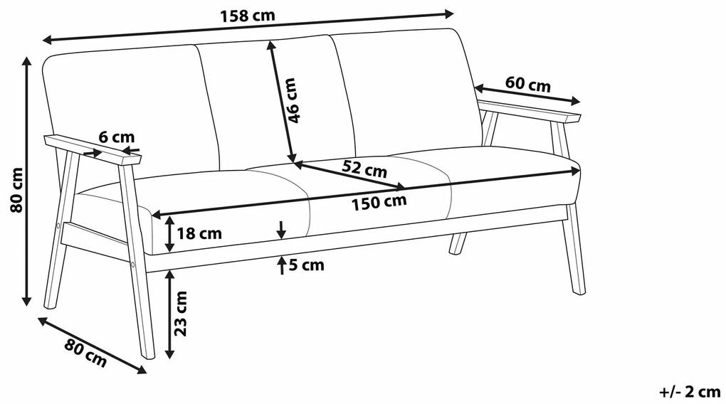 Καναπές Berwyn 1322, Γκρι, 158x80x80cm, 22 kg, Ταπισερί, Πόδια: Ξύλο, Ξύλο: Καουτσούκ | Epipla1.gr