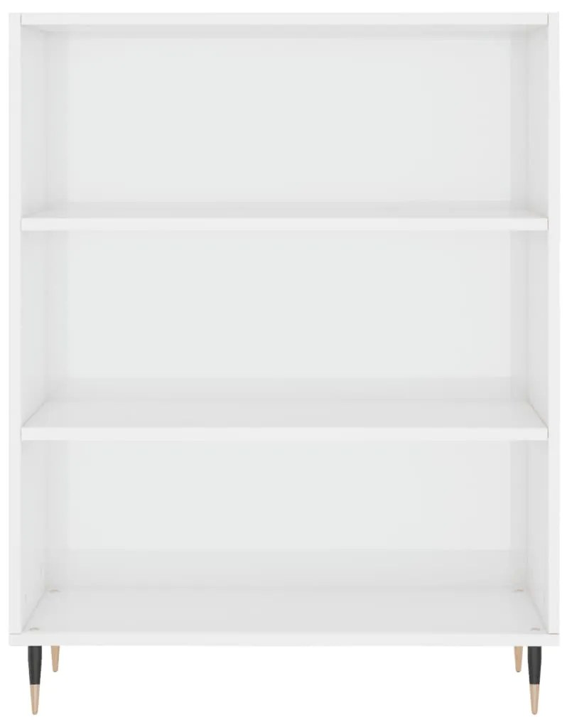 vidaXL Βιβλιοθήκη Γυαλιστερό Λευκό 69,5x32,5x90 εκ. Επεξεργασμένο Ξύλο