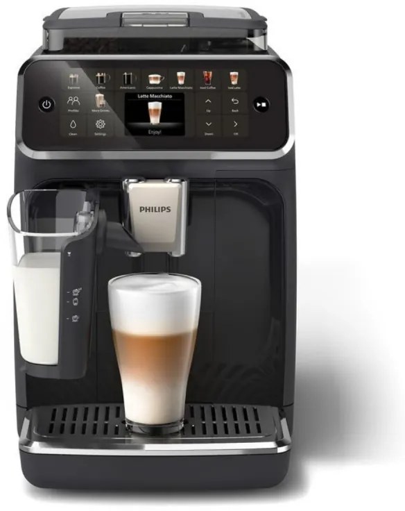 Καφετιέρα Philips EP5541/50 5500 Latte Go, 1500W, 15 bar, 1,8 l, 3 temp, Ceramichna melachka με 12 niva, TFT, AquaClean, SilentBrew, AromaExtract, ExtraShot, Cernen