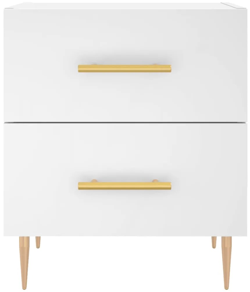 vidaXL Κομοδίνα 2 τεμ. Λευκά 40 x 35 x 47,5 εκ. από Επεξεργασμένο Ξύλο