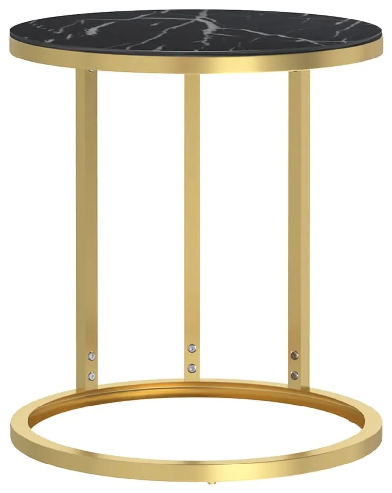 vidaXL Τραπέζι Βοηθητικό Χρυσό / Μαύρο 45 εκ. από Ψημένο Γυαλί