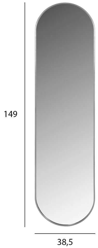 ΚΑΘΡΕΠΤΗΣ ΤΟΙΧΟΥ HM9581.40 ΨΗΛΟΣ ΟΒΑΛ ΣΚΕΛΕΤΟΣ ΑΛΟΥΜΙΝΙΟΥ ΑΣΗΜΙ 38,5x4x149Υεκ.