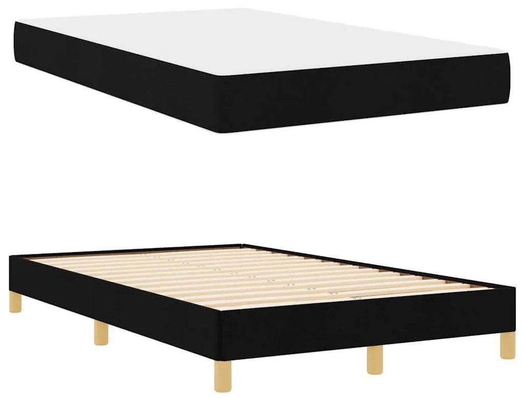vidaXL Κρεβάτι με ελατήρια Μαύρο 120 x 190 cm ύφασμα
