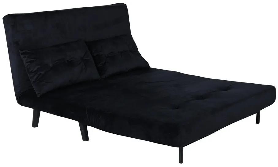 Καναπές κρεβάτι Dallas 1713, Αριθμός θέσεων: 2, Μαύρο, 78x120x73cm, Πόδια: Πλαστική ύλη | Epipla1.gr