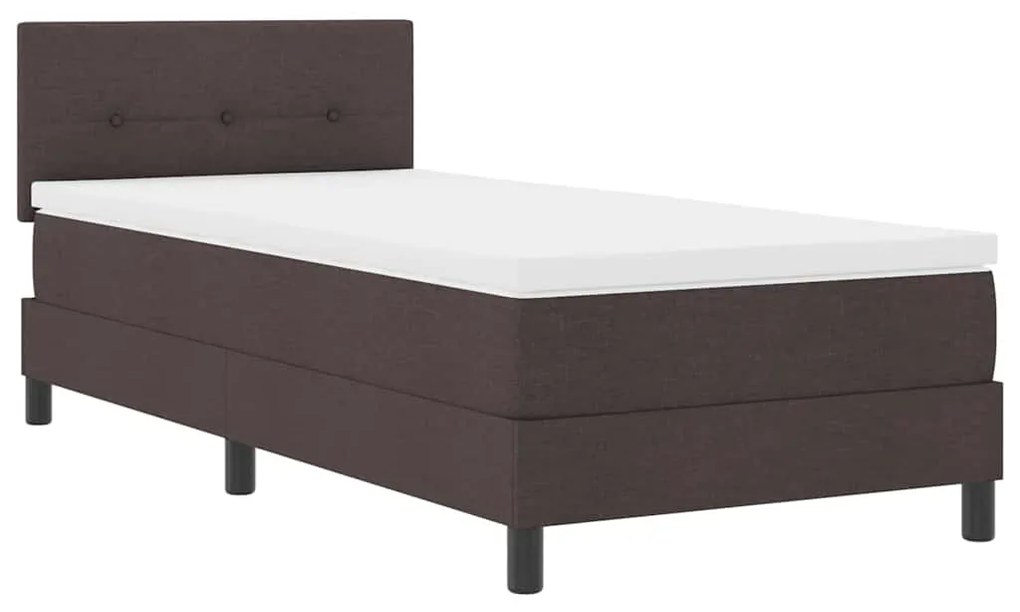 vidaXL Κρεβάτι box spring με στρώμα Σκούρο Καφέ 80 x 200 cm ύφασμα