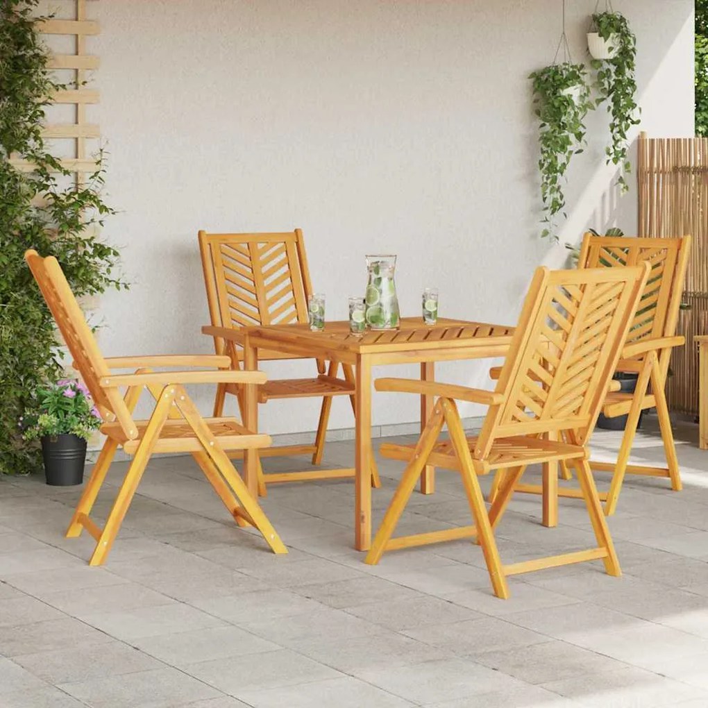 vidaXL Σέτ φαγητού για κήπο 5 pcs Καφέ 90 x 90 x 74 cm