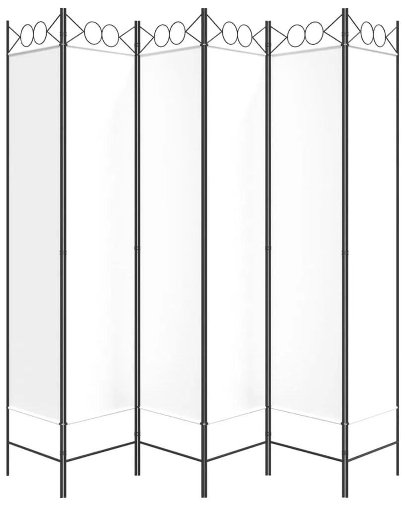 vidaXL Διαχωριστικό Δωματίου με 6 Πάνελ Λευκό 240x200 εκ. από Ύφασμα