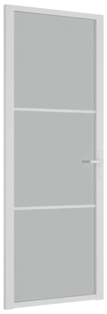 vidaXL Εσωτερική Πόρτα 76 x 201,5 εκ. Λευκό Ματ Γυαλί και Αλουμίνιο