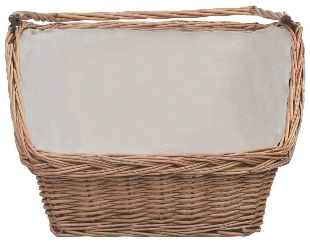 286989 Firewood Basket with Handle 61,5x46,5x58 cm Brown Willow - Καφέ