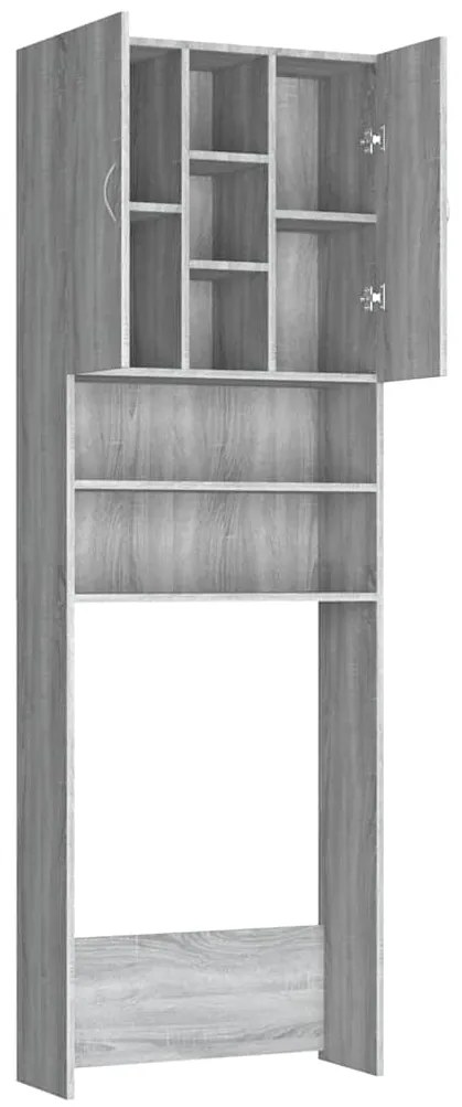 vidaXL Ντουλάπι Πλυντηρίου Γκρι Sonoma 64 x 25,5 x 190 εκ.