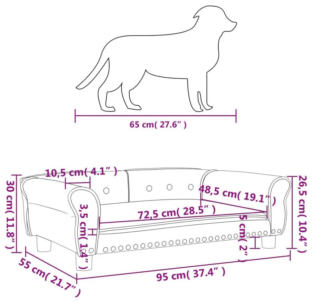 Κρεβάτι Σκύλου Καπουτσίνο 95 x 55 x 30 εκ. Βελούδινο - Καφέ