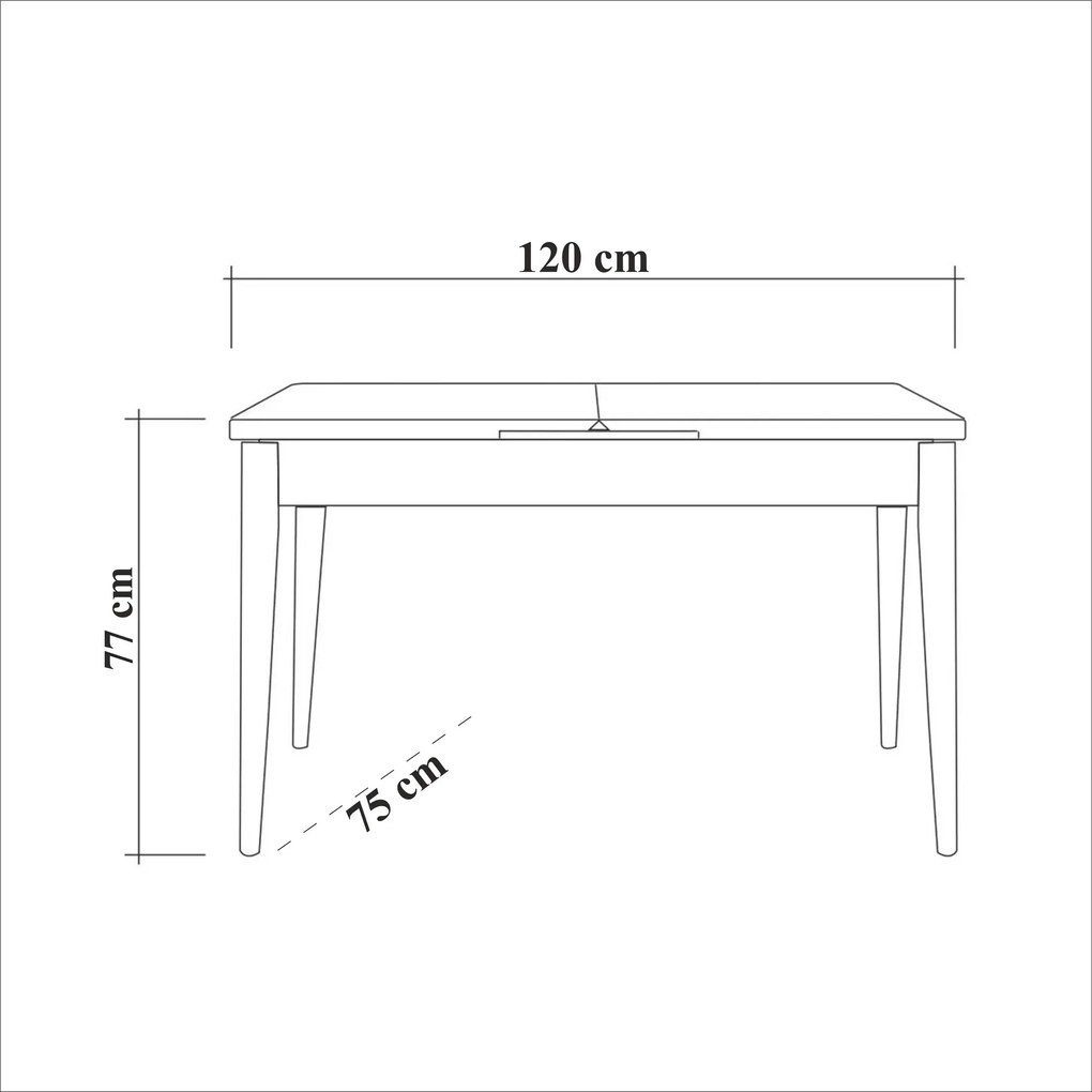 Τραπέζι Επεκτεινόμενο Μαύρο CIMORE 153x75x75