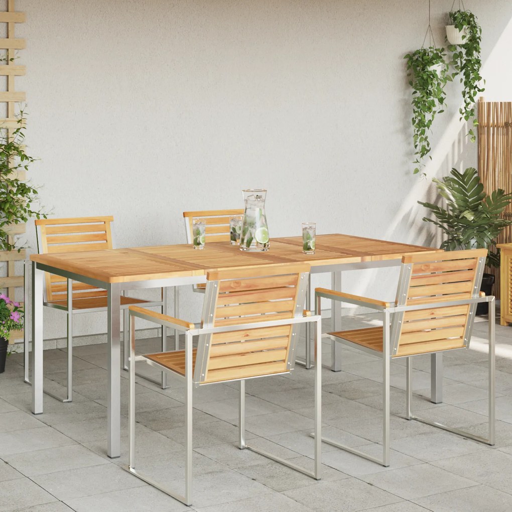 vidaXL Τραπέζι Εξωτερικού Χώρου 180x90x75 cm Μασίφ Ξύλο Teak