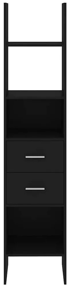 vidaXL Βιβλιοθήκη Μαύρη 40 x 35 x 180 εκ. από Επεξ. Ξύλο