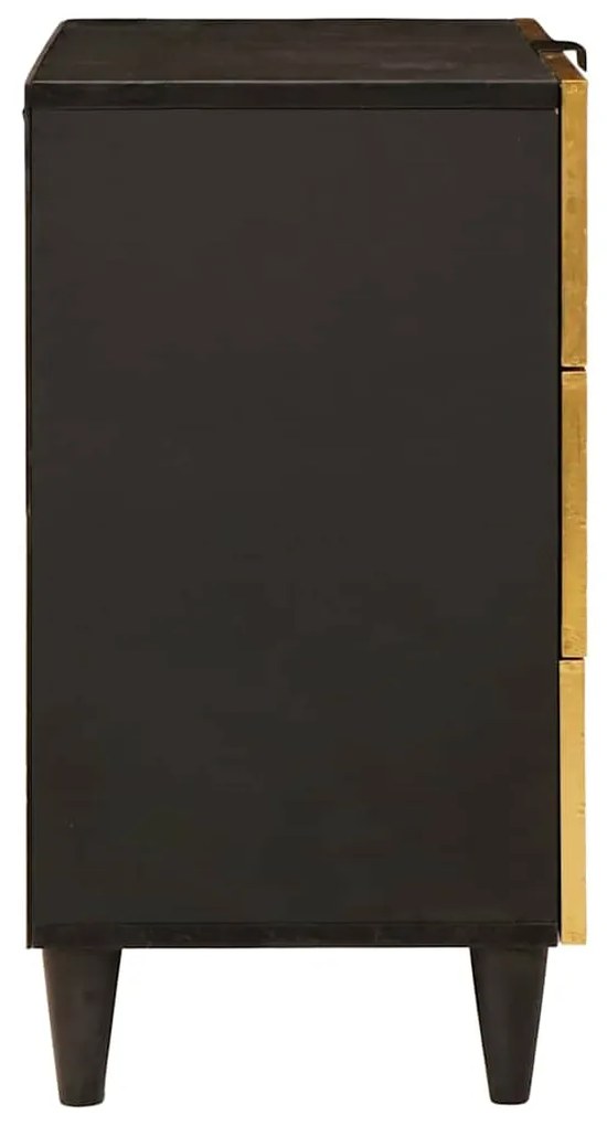 vidaXL Κομοδίνο με συρτάρι Μαύρο και Χρυσό 50 x 33 x 60 εκ