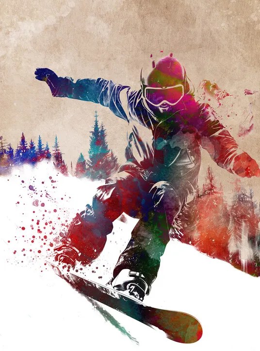 Εικονογράφηση Sport Snowboard art, Justyna Jaszke