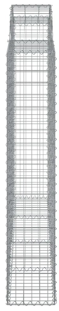 Συρματοκιβώτια Τοξωτά 3 τεμ. 200x30x160/180 εκ. Γαλβαν. Ατσάλι - Ασήμι