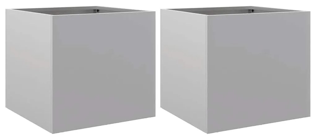 vidaXL Ζαρντινιέρες 2 τεμ. Ασημί 32x30x29 εκ. από Γαλβανισμένο Χάλυβα