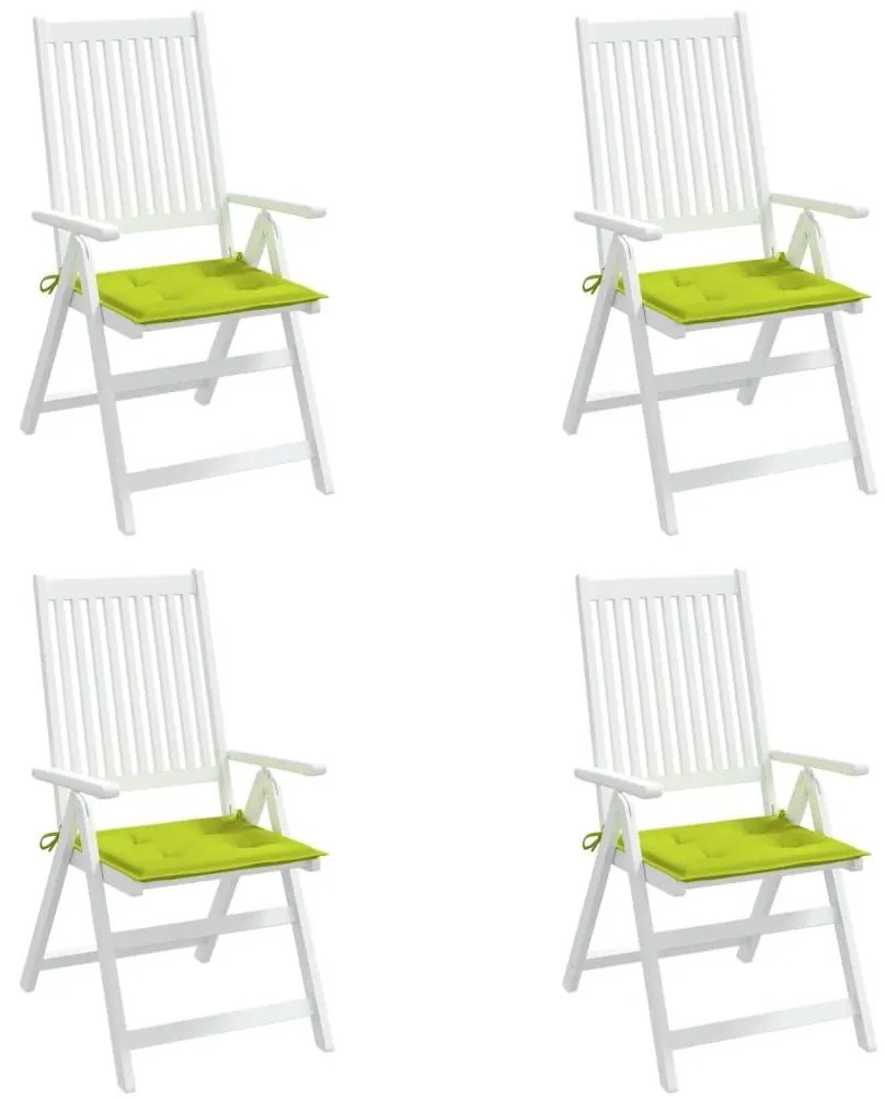 Μαξιλάρια Καρέκλας Κήπου 4 τεμ. Αν. Πράσινο 50x50x3εκ Ύφασμα - Πράσινο