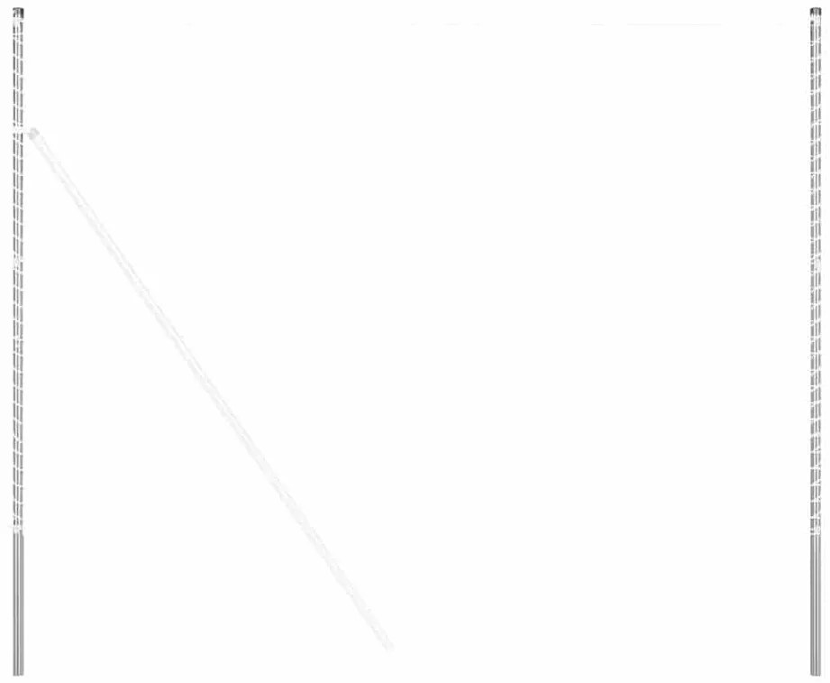 vidaXL Πό posts φράχτη 2 pcs Ασημί 200 cm Ατσάλι με Επικάλυψη Πούδρας
