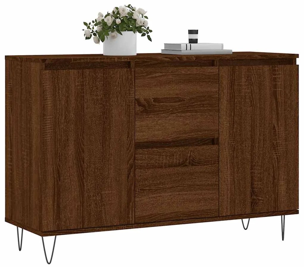vidaXL Μπουφές Καφέ Δρυς 101,5 x 35 x 70 εκ. από Επεξεργασμένο Ξύλο