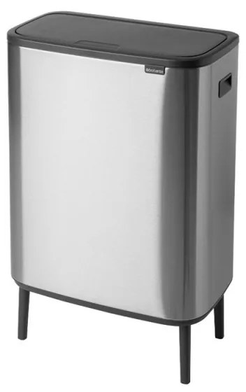 Κάδος Brabantia Bo Touch Hi 1001265, 2x30 l, Στεγανή εφαρμογή στον τοίχο, Ρύθμιση ποδιού, Ανθεκτικό στα δακτυλικά αποτυπώματα, Inox/matt