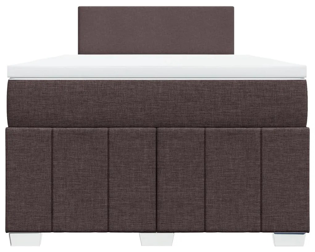 vidaXL Κρεβάτι Boxspring με Στρώμα Σκούρο Καφέ 120x200 εκ. Υφασμάτινο